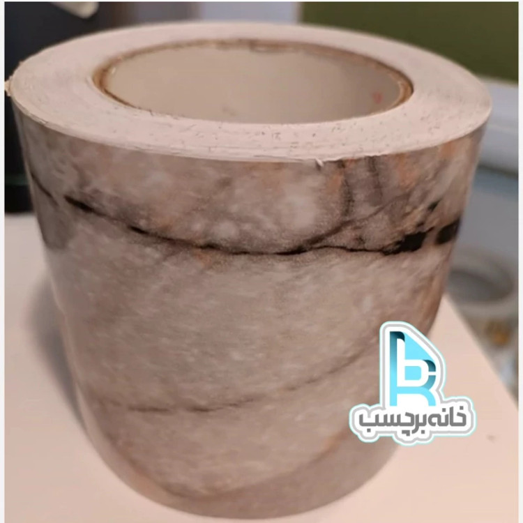 برچسب قرنیز طرح سنگ هایگلاس رگه مشکی 10 سانت کد 3508